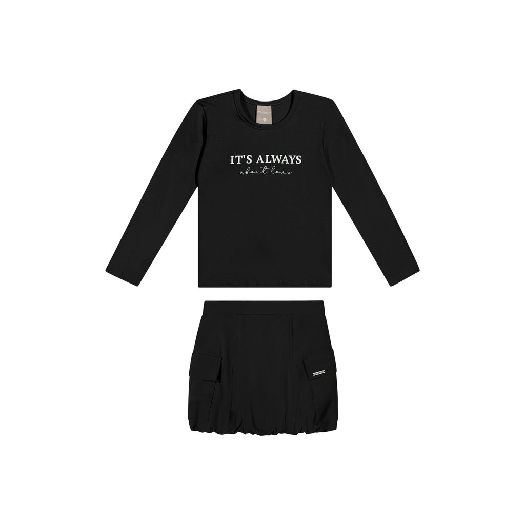 Conjunto Infantil Menina Balonê Colorittá Preto · foto 2