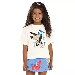 Conjunto Infantil Menina Estampa Lúdica Elian Bege