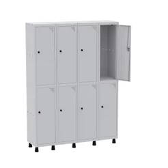 Armário Locker Guarda-Volume 8 Portas Aço Grp 504/8 Cinza Lilás