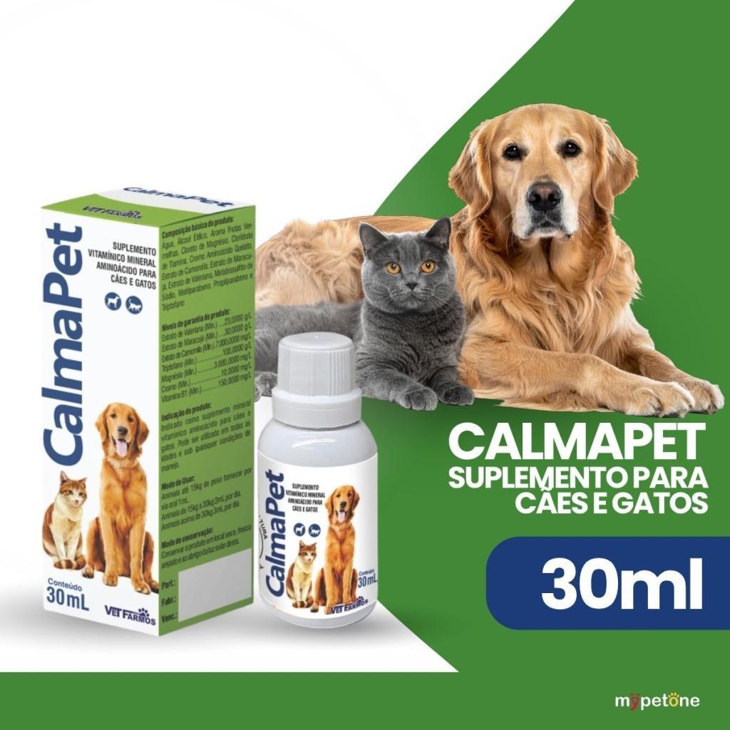 Kit 3 Calmapet 30ml Suplemento Calmante Natural Para Pets Cães E Gatos Com Extrato Maracujá e Camomila — imagem 2 de 2