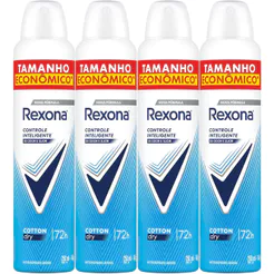Kit Desodorante Aerosol Rexona Cotton Dry Azul 250ml - 4 Unidades