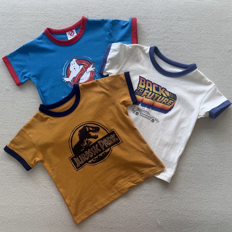 100-150 tamanho comércio exterior verão meninos meninas crianças puro algodão dos desenhos animados impresso camiseta de