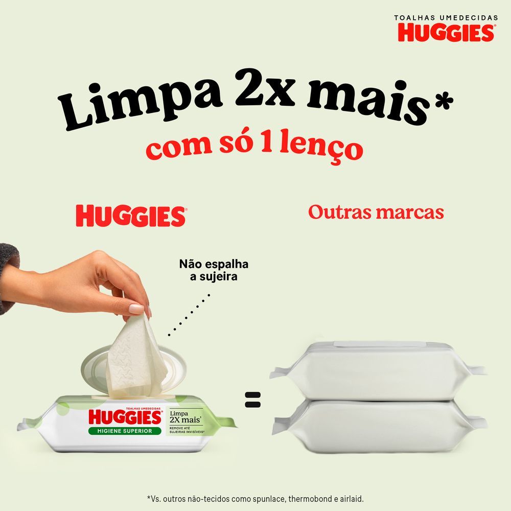 Lenços Huggies Higiene Superior Limpam 2x Mais 4 x 48 Unidades · foto 2