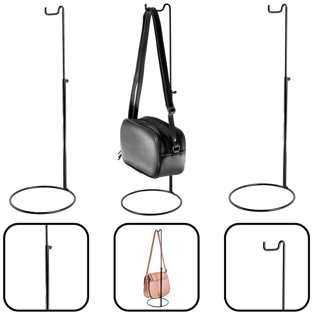 Kit 3 Suporte Expositor Para Bolsa Regulável Para Vitrine Balcão