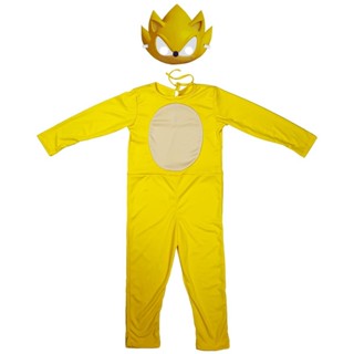 Fantasia Sonic Menino Infantil Amarelo Longa com Máscara Festa Carnaval Halloween
 em Oferta na Shopee