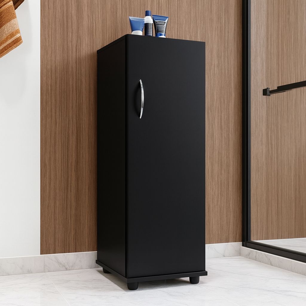 Armário Multiuso com Pézinho, Organizador com 1 Porta e Prateleiras Internas para Banheiro em Oferta na Shopee