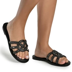 Tamanco Via Marte Strass Feminino