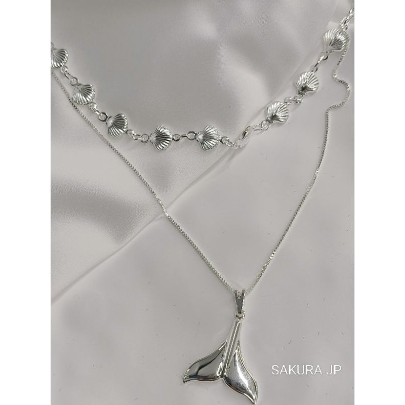 Colar Feminino Prata 925 Banhado Buzios Sereia Colares Duplo Mar Beach M06 em Oferta na Shopee