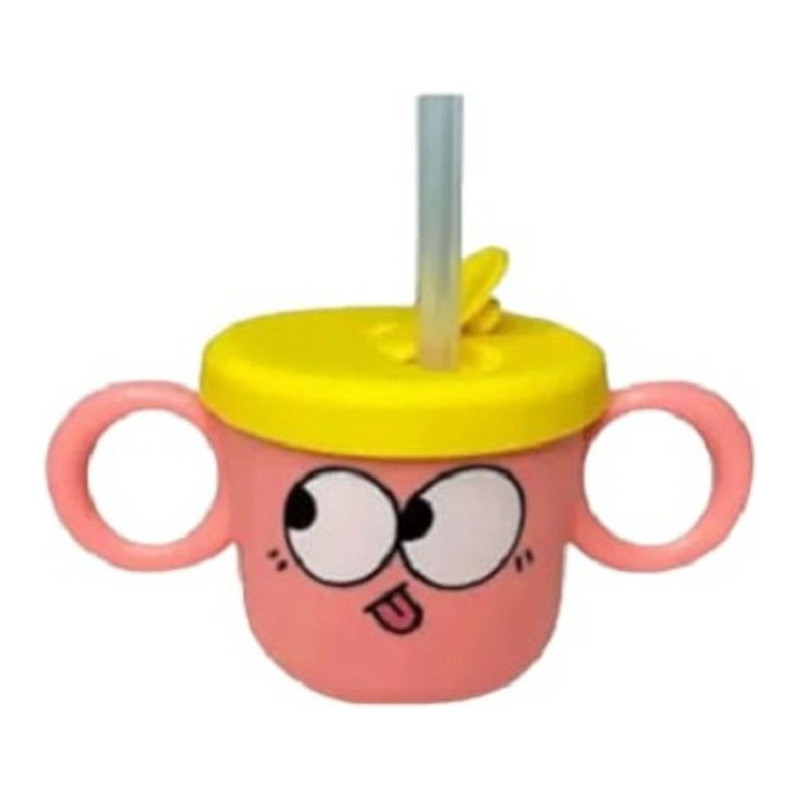 Copo Infantil C/ Alça E Canudo - Carinha Divertida