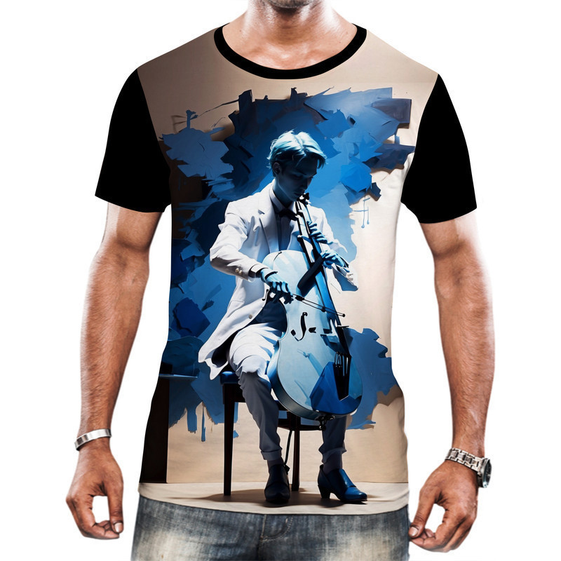 Camiseta Camisa Instrumento Corda Violoncelo Arte 2 _AND