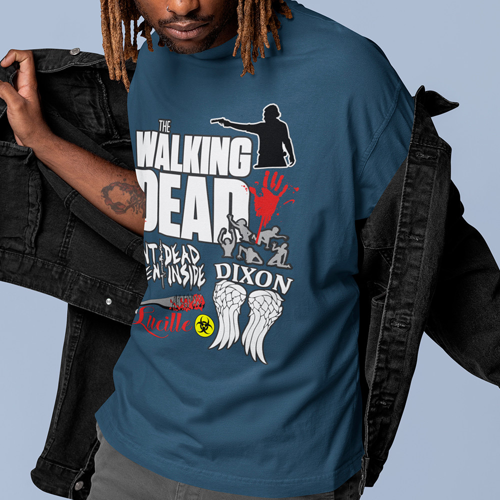Camiseta Série The Walking Dead Camisa Unissex TWD Personagens Nigan Rick Dixon Blusa Algodão