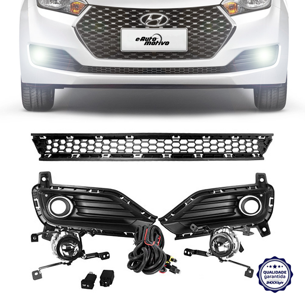 Farol de Milha Hyundai HB20 2016 a 2019 Shocklight Auxiliar Neblina Botão Original Kit em Oferta na Shopee