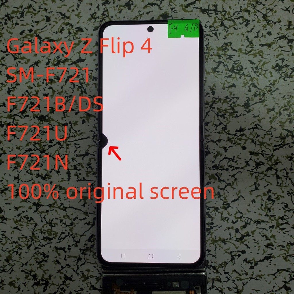 Tela Defeito Dobrável 100 % Original AMOLED Galaxy Z Flip 4 , SM-F721 , F721B , F721U , Sensível Ao Toque Do Componente
