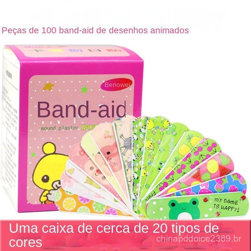100PCS cartoon band-aid fofo mini criança respirável curativo impermeável curativo QI9E em Oferta na Shopee