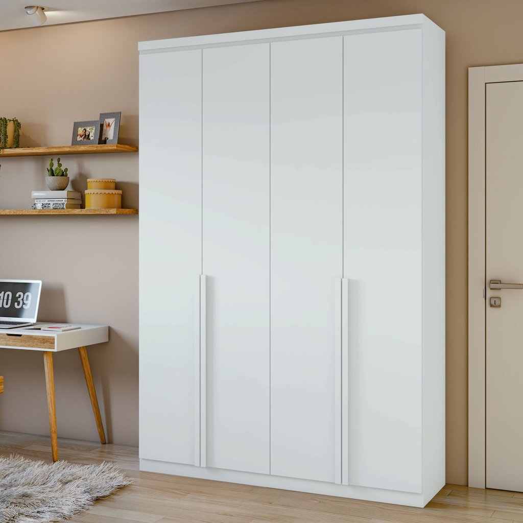 Guarda-roupa Solteiro 4 Portas 2 Gavetas Alonzo Branco: Onde Comprar | BuscaProdutos
