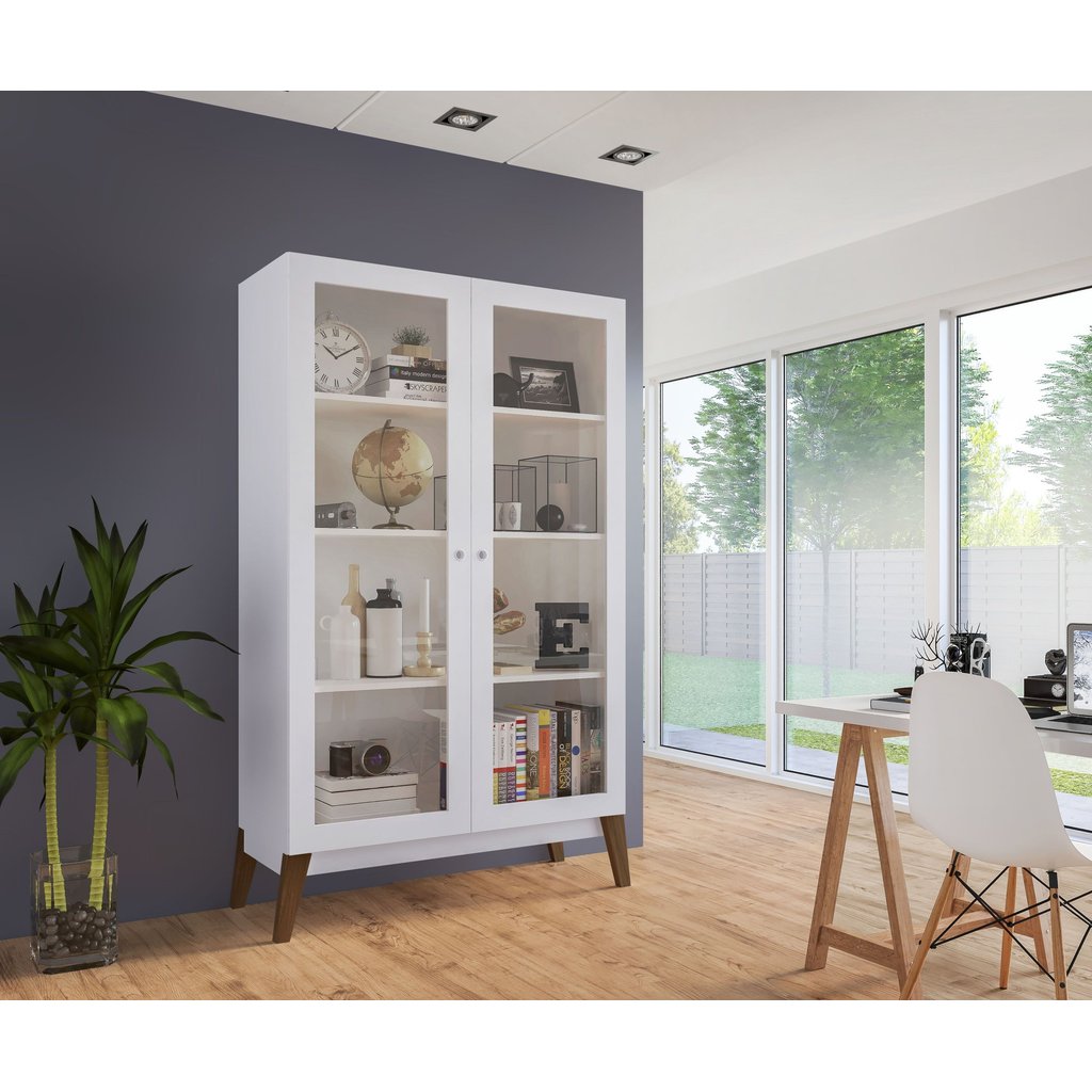 Cristaleira 2 Portas Retrô 0808  Branco em Oferta na Shopee