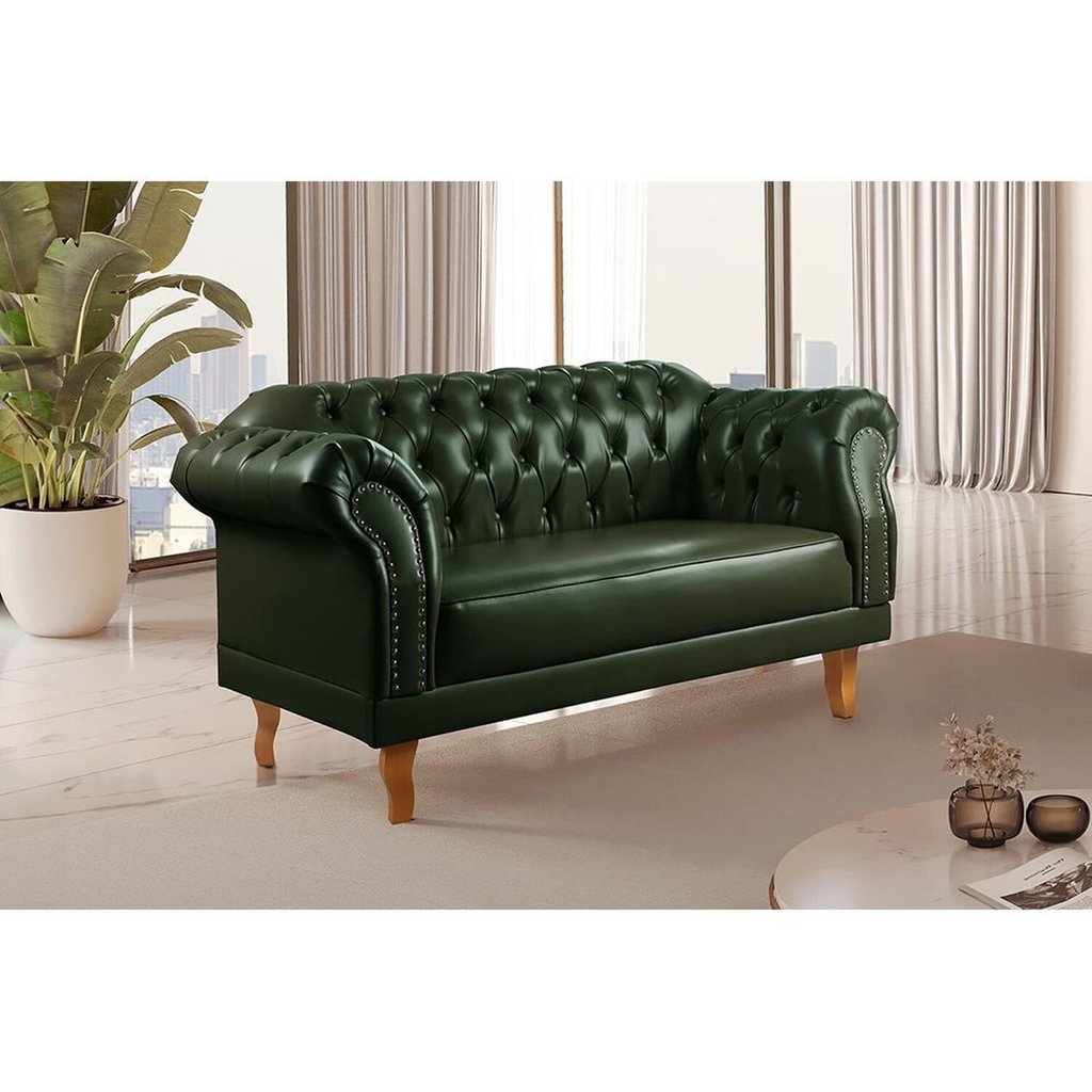 Sofá 2 Lugares Chesterfield Duque Verde em Oferta na Shopee