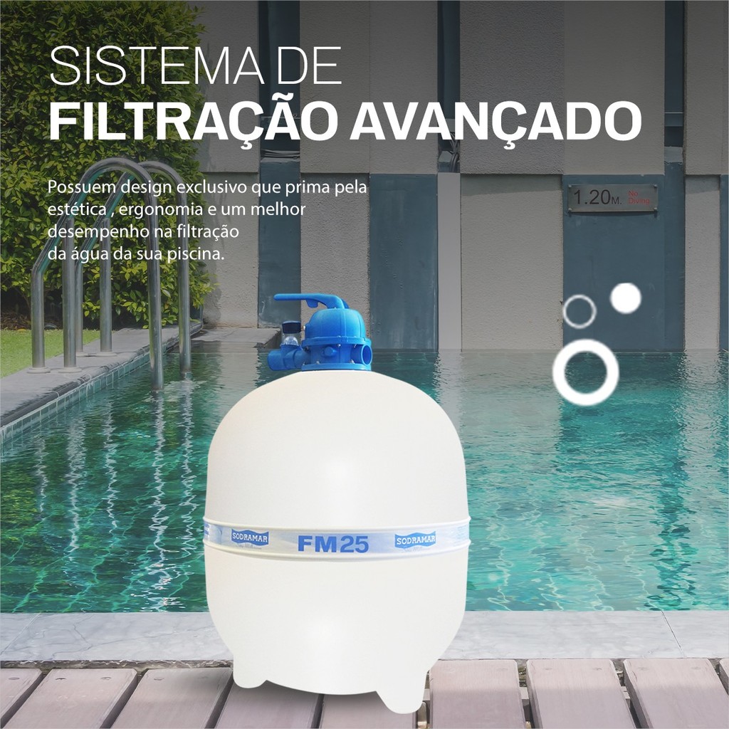 Filtro Para Piscinas Até 78 Mil Litros Fm Sodramar
