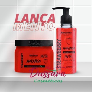 Kit Esfoliante + Sabonete Líquido Corpo E Rosto - Morango - Rhenuks em Oferta na Shopee