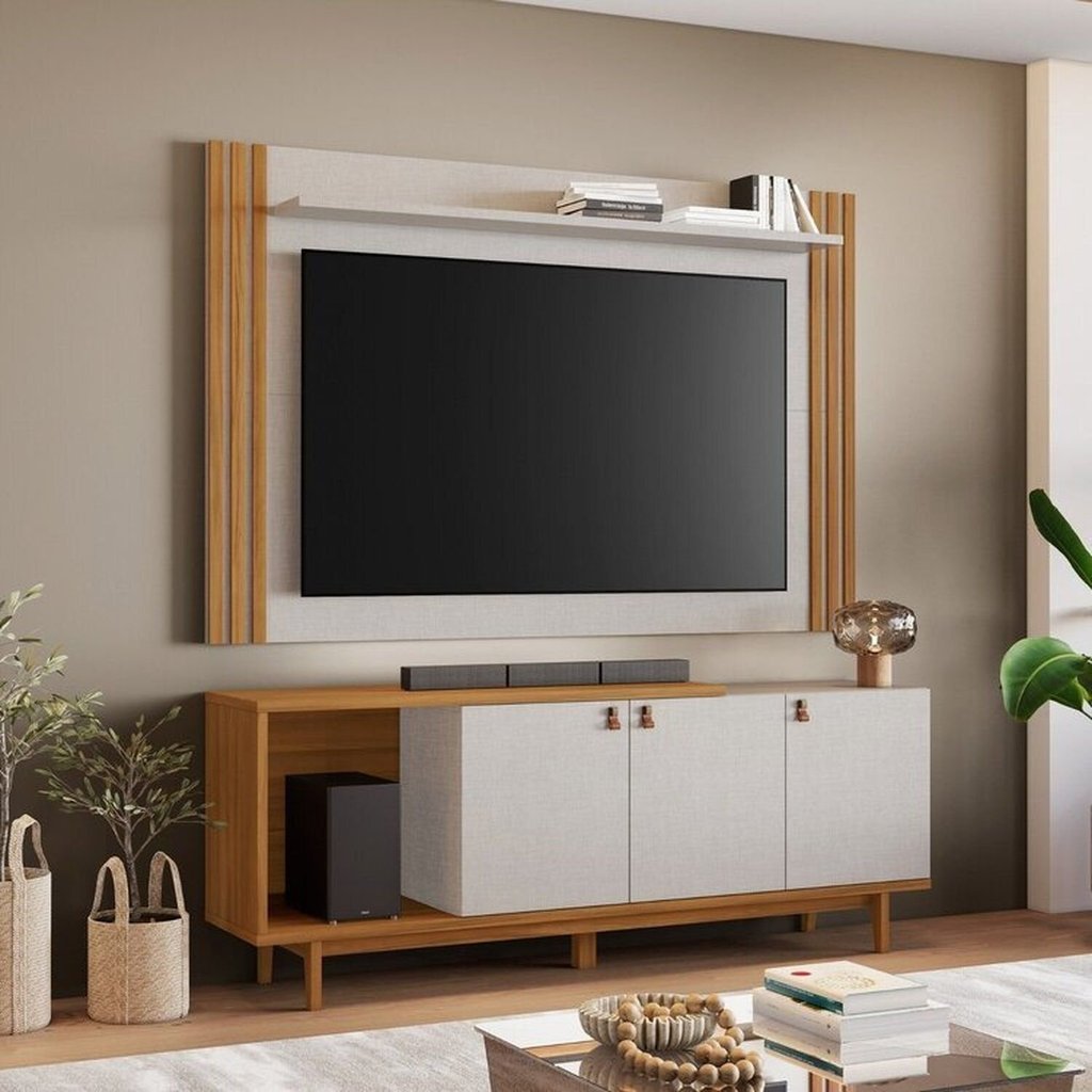 Rack com Painel para Tv até 65 Polegadas com Ripado