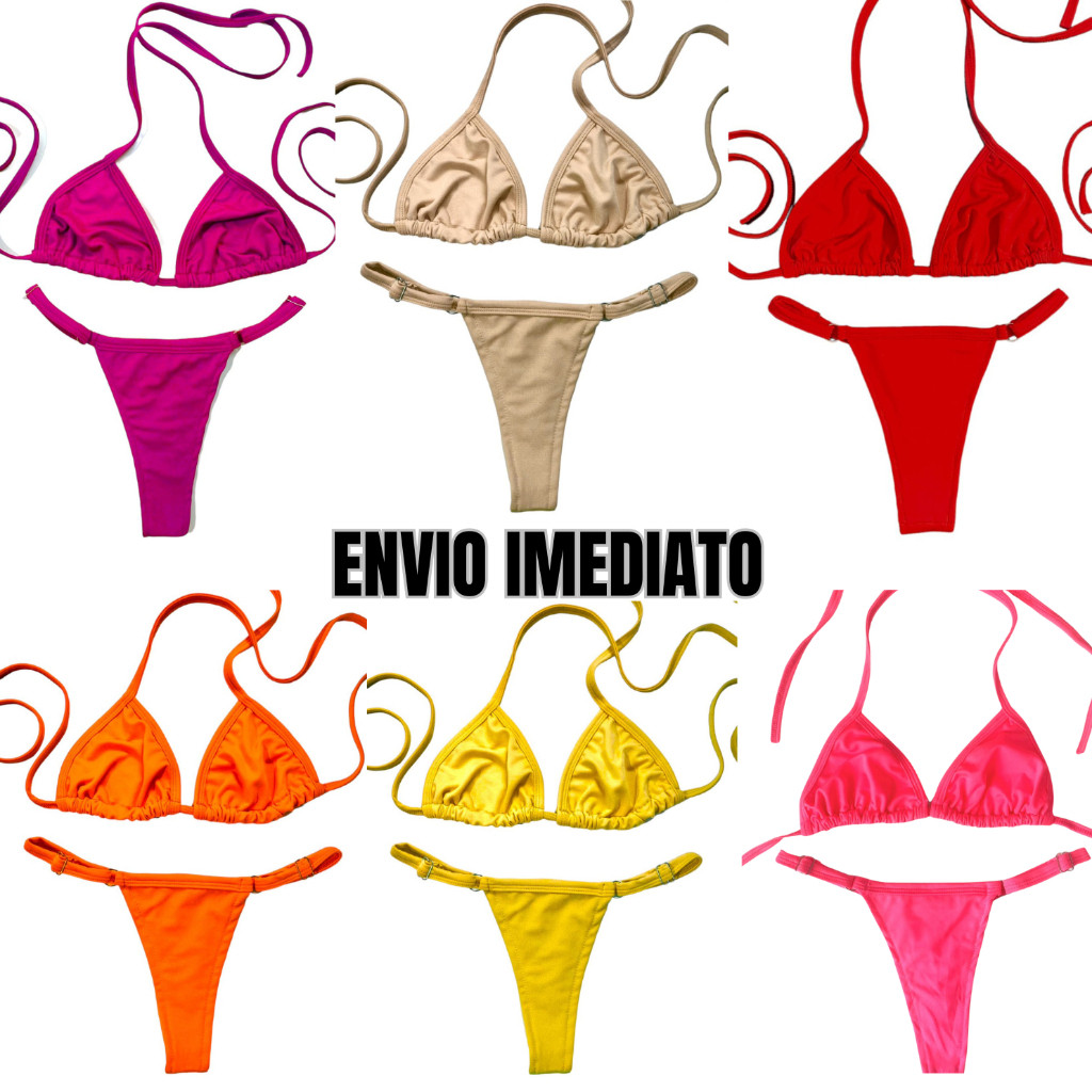 Biquíni Marquinha de Fita Fio Dental Cortininha Verão Cores Brasil