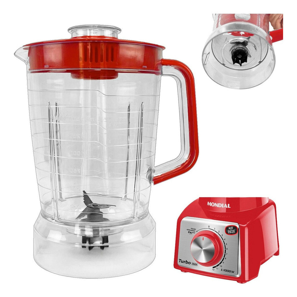 Copo Para Liquidificador Mondial Inox Turbo L1000l1100l1200 em Oferta na Shopee