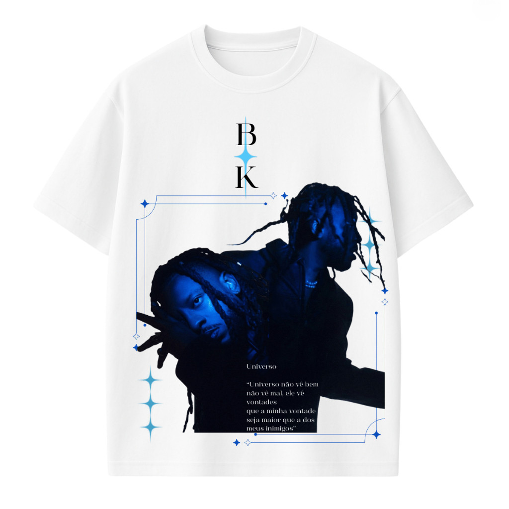 [Camiseta Premium em Algodão Puro]SISI Camiseta Oversized Bk Cantor Rapper Casual Unissex 100% Algodão