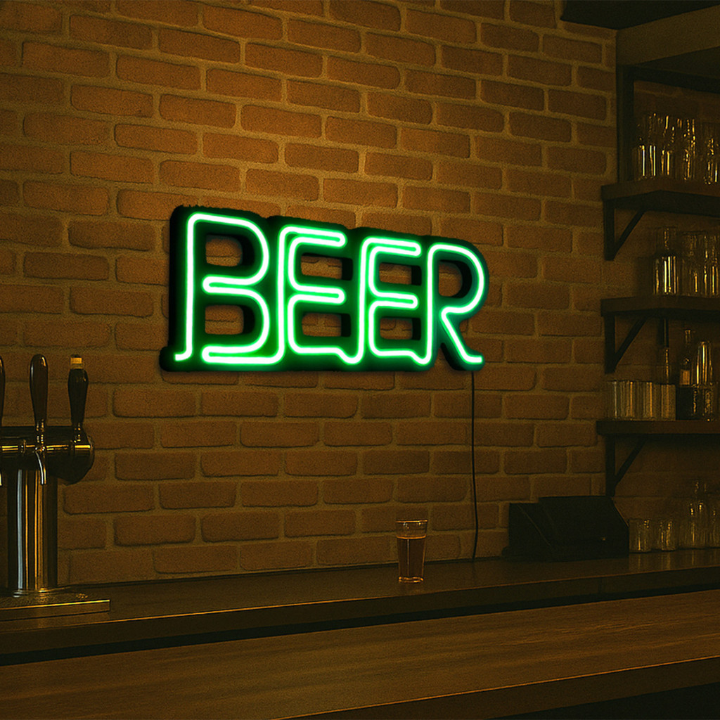 Painel Luminoso Neon Led Decorativo Letreiro Beer em PVC