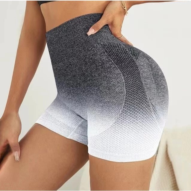Shorts Legging Feminino Levanta Bumbum degradê Cintura Alta Modeladora Academia Fitness Yoga