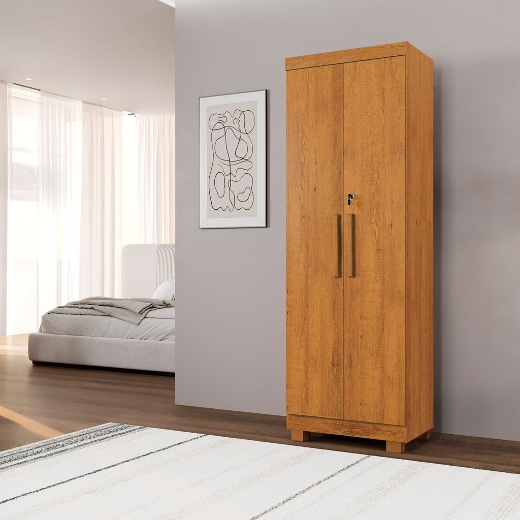 Armário Multiuso 2 Portas com Chave 100% Mdf Toronto Espresso Móveis em Oferta na Shopee