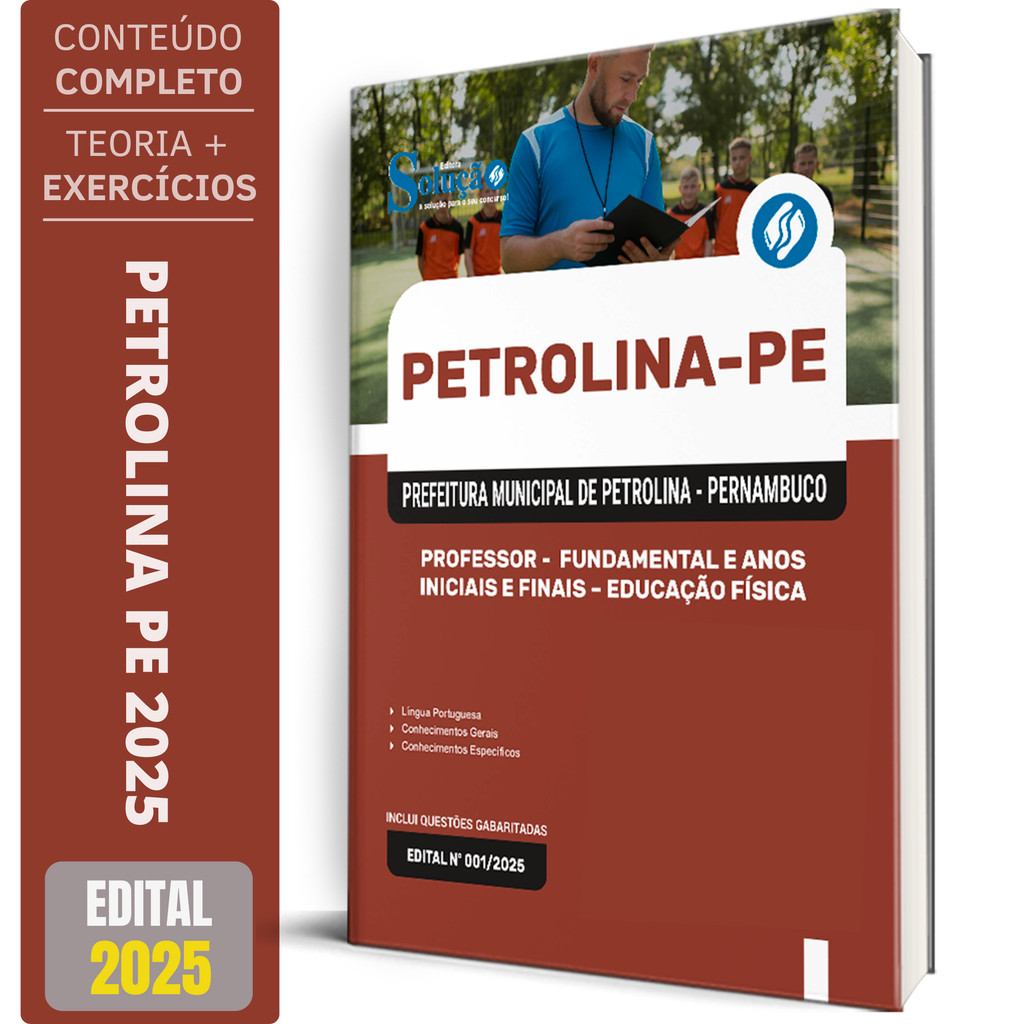 Apostila Prefeitura de Petrolina - PE 2025 - Professor do Ensino Fundamental Anos Iniciais e Finais – Educação Física