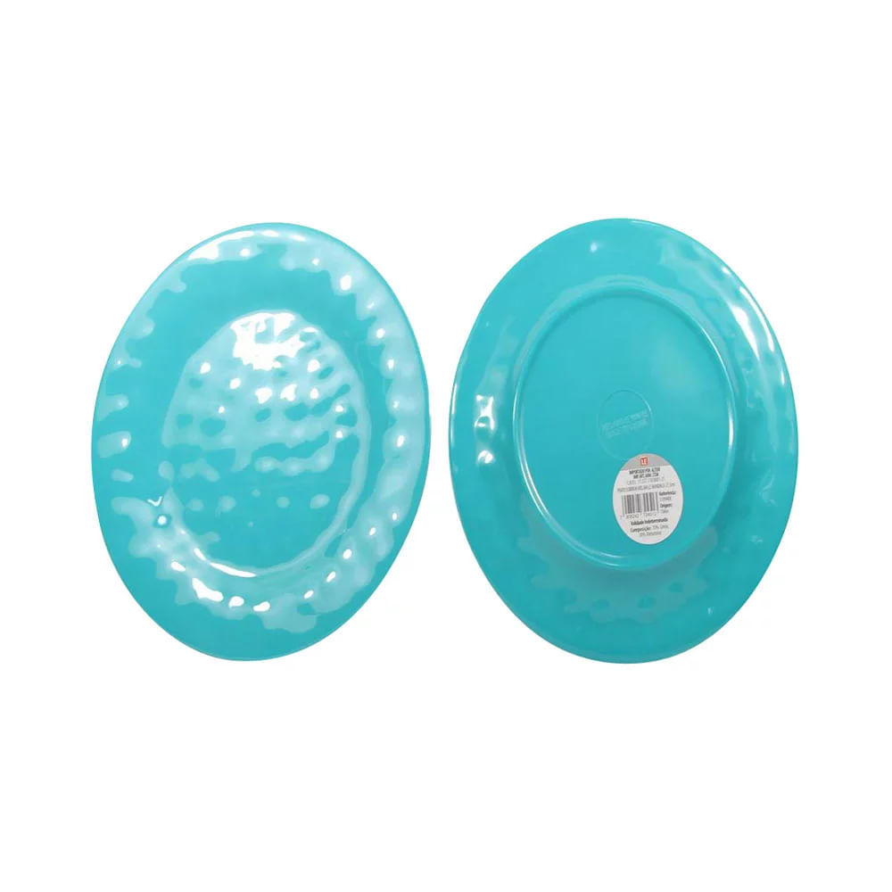 Prato de Sobremesa Le Mandala de Melamina Azul 21,5cm em Oferta na Shopee