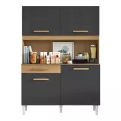 Armário de Cozinha Kit 3308 Compacta Com 4 Portas 1 Gaveta