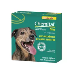 Chemital Chemitec Vermífugo para Cães - 4 Comprimidos