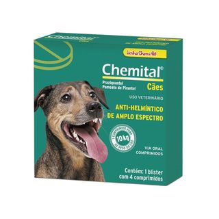 Chemital Chemitec Vermífugo para Cães - 4 Comprimidos