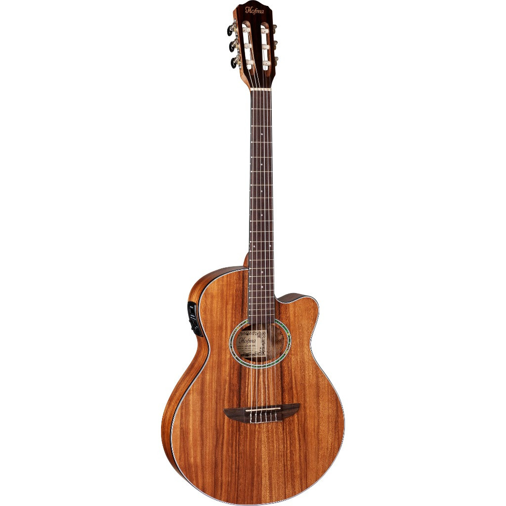 Violão Hofma Eletrico Classico Acetinado Cor Natural Material Do Diapasão Jacarandá Orientação Da Mão -  HMN288