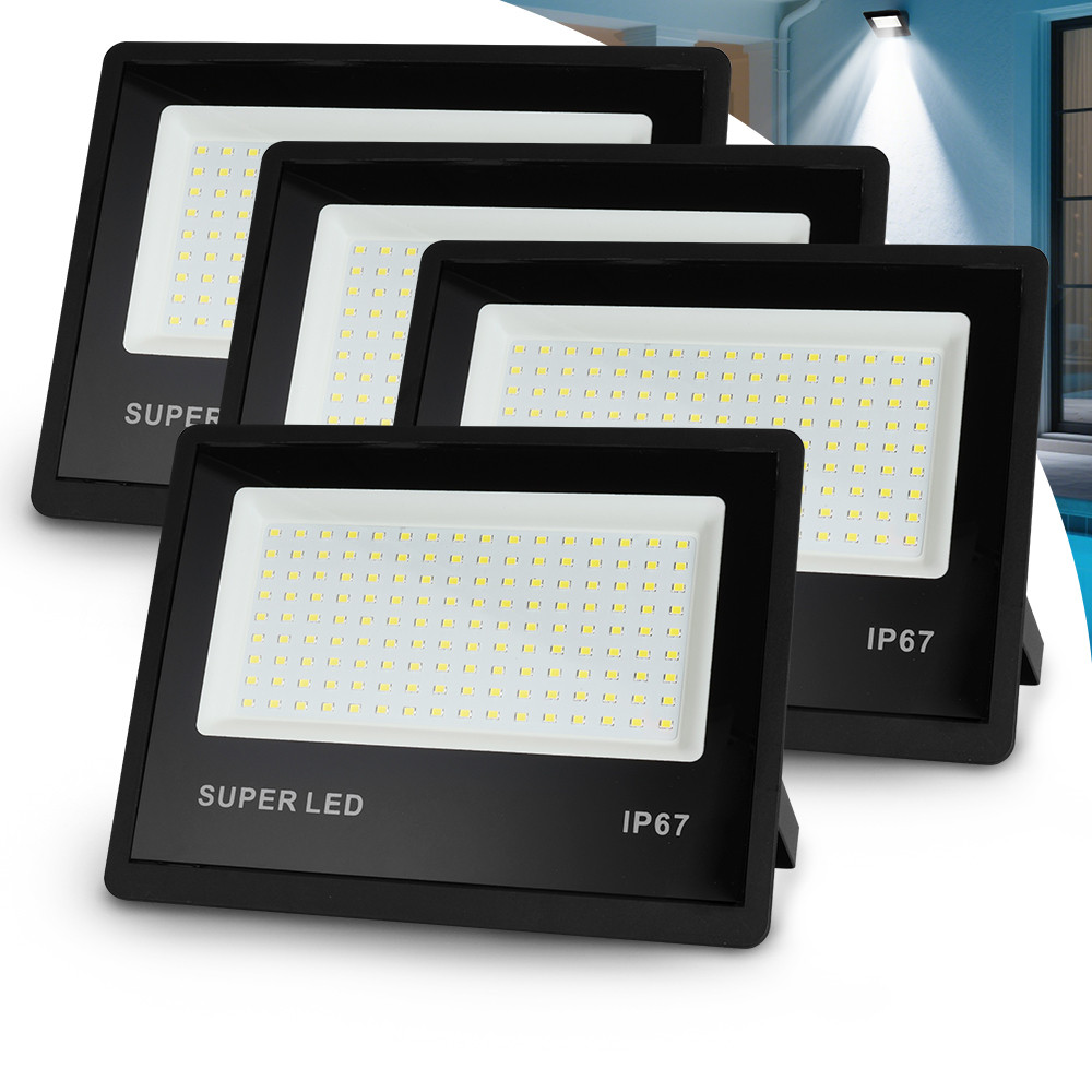 Kit 4-16 Refletor LED 600W Holofote Bivolt Super Brilhante e Econômico IP66 à Prova d'Água Externas em Oferta na Shopee