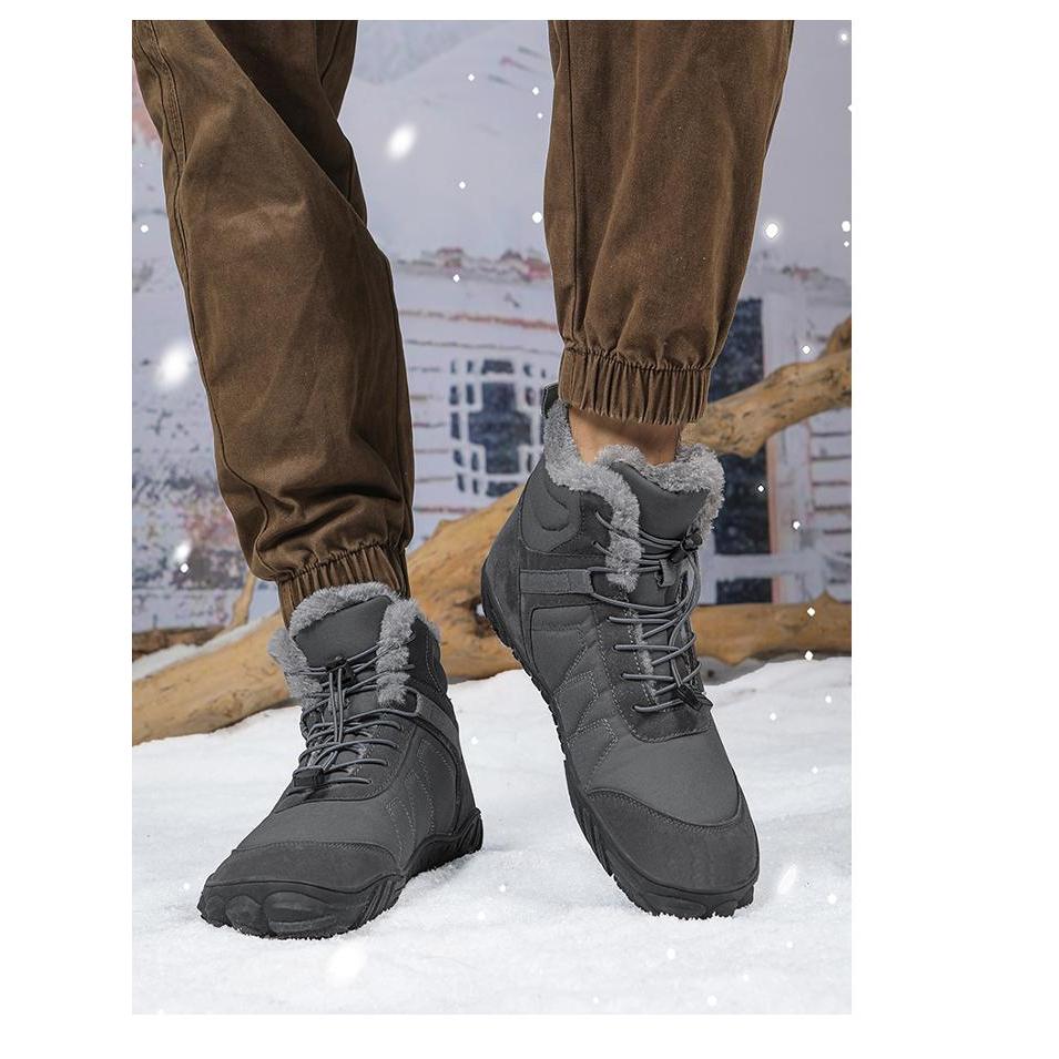 Botas de neve masculinas estilo lã-velo sapatos de algodão quente masculino inverno sapatos masculinos à prova dwaterpro