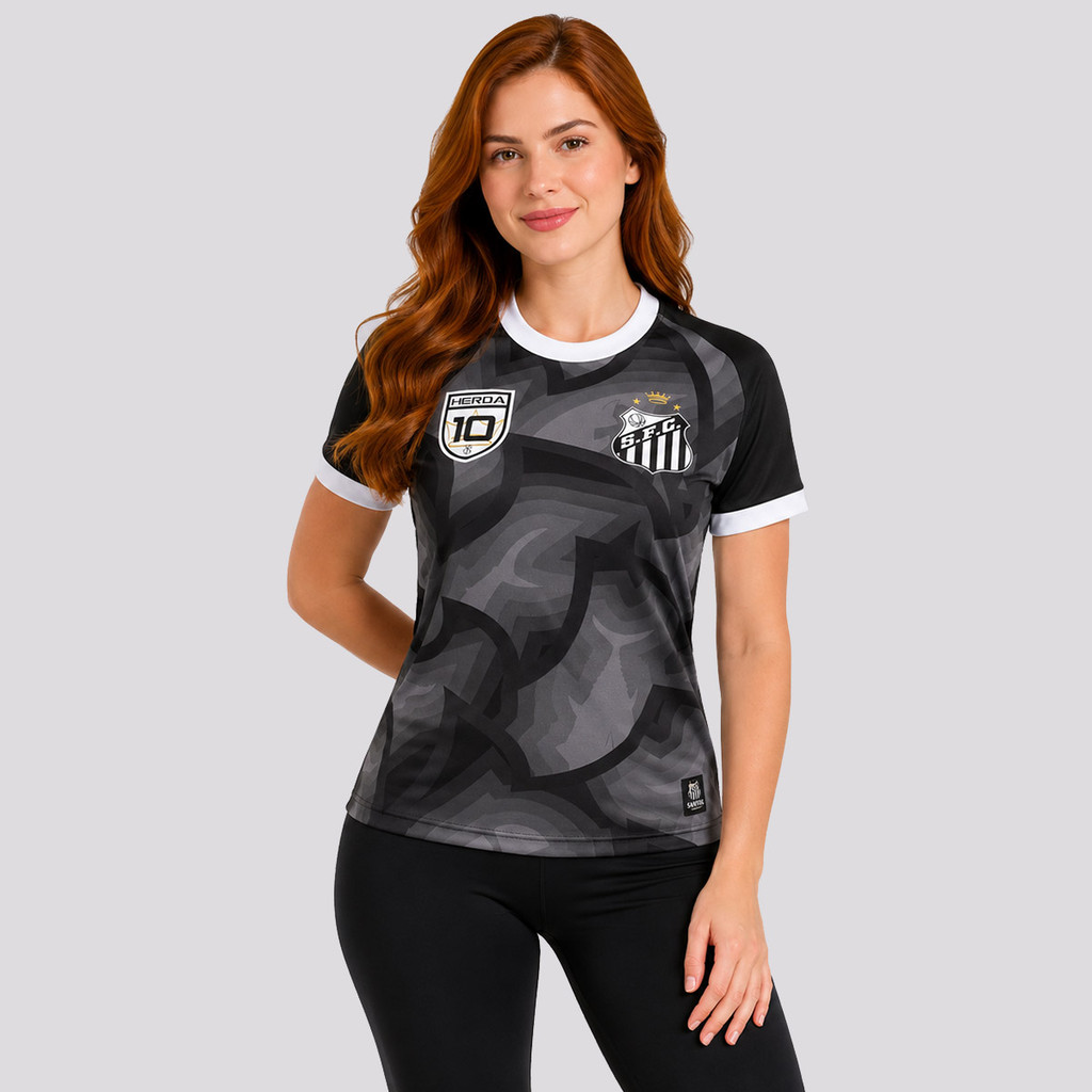 Camisa Santos Selica Feminina Preta