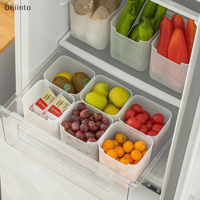[Dhiint] 1/2pcs Caixas De Armazenamento De Geladeira Organizador De Alimentos Frescos Recipientes De Especiarias De Frut