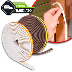 Fita Veda Fresta Adesivo Branco Marrom 6 Metros Anti Ruido Isolante Acústico Porta e Janela