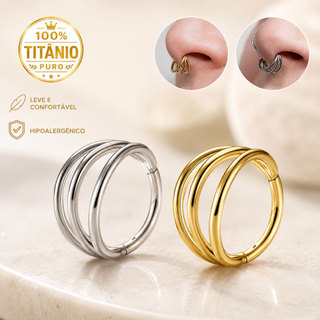 Piercing Titânio Nariz Argola Conch Titânio Segmento Articulado 3 Fileiras Hélix, Nose Septum, Conch