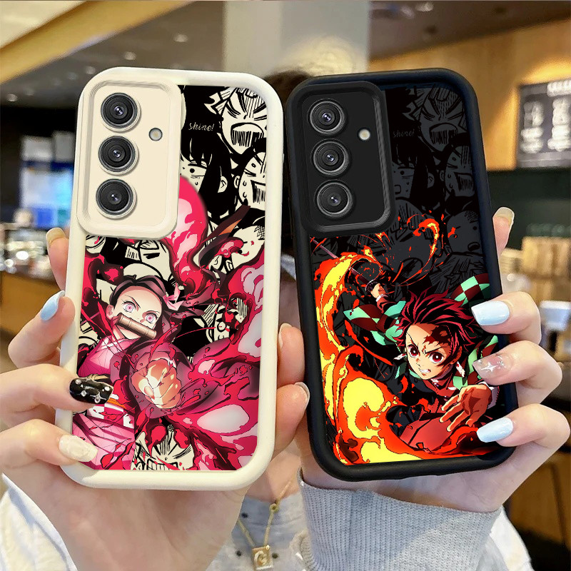Anime Demon Slayer Tanjiro Kamado Zenitsu Capa Para Samsung Galaxy A57 A17 A27 A37 A07 S25 S26 FE S26 Ultra Plus De Tele