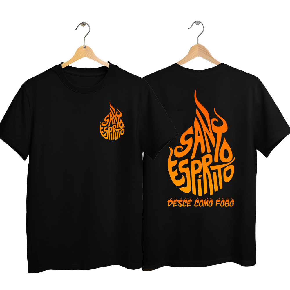 Camiseta Estampa Jesus Cristo Unissex Preta Gospel Estampas Variadas Básico Conforto