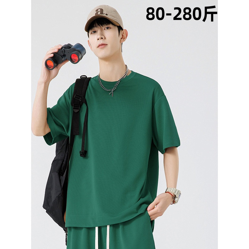 Camiseta masculina de verão de manga curta, tamanho Extra grande, moda gorda, mais gordura, lazer, esportes, solta, corr