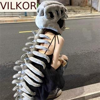 Máscara De Esqueleto De Dinossauro VILKOR , Chapéu De Cosplay Engraçado E De Pelúcia , Para Crianças/Adultos