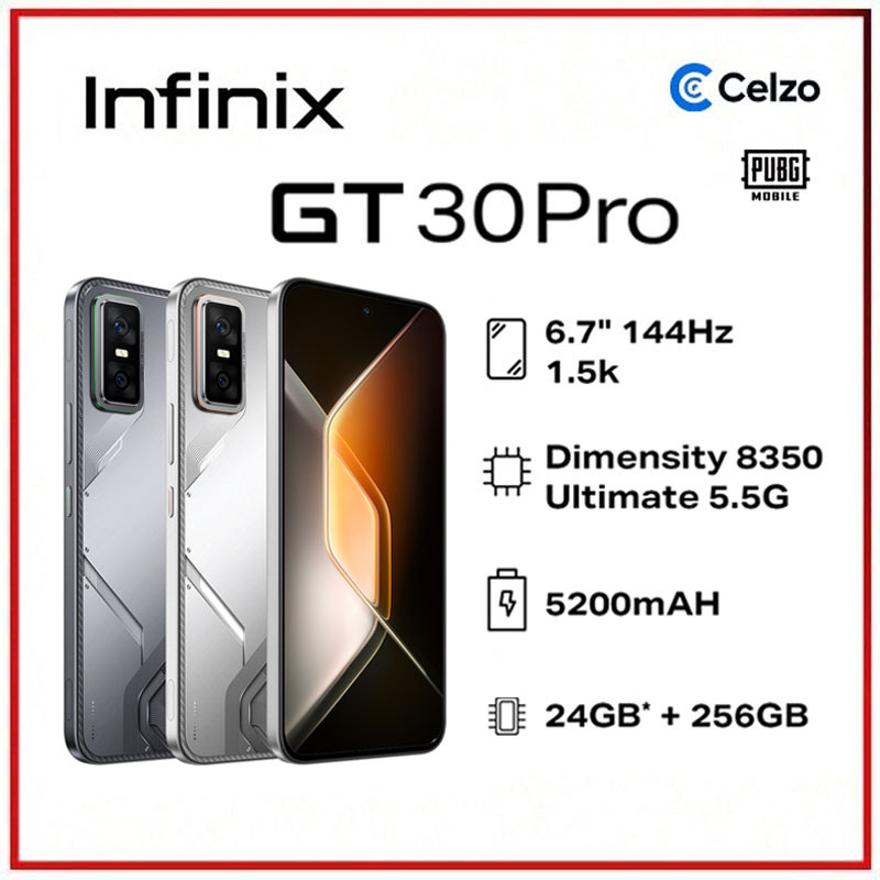 Smartphone Infinix GT 30 PRO 5G, 256GB + 12GB RAM, Processador Dimensity 8350 Ultimate, Versão Global, Câmera 108MP