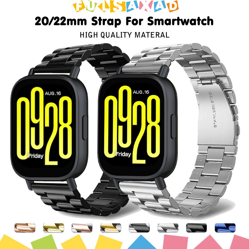Pulseira De Metal Aço Para Smartwatch Redmi Watch 5 Active /5 Lite/Samsung Galaxy Watch/Amazfit Bip 6 5/ Huawei/Garmin