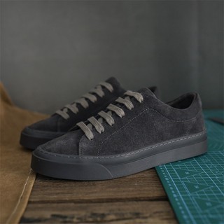 Verão baixo-Top camurça tênis de couro masculino versão coreana na moda couro genuíno sapatos casuais Retro camurça fosc