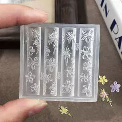 Molde de Silicone 3D para Arte de Unhas com Design Floral, Modelo de Pétala Reutilizável para Ferramentas de Decoração d